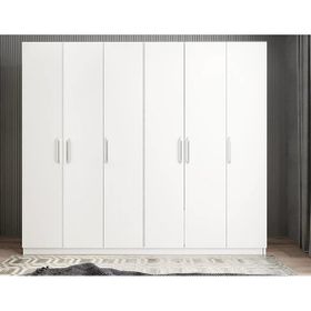 Zerka Concept Cartel 6 Kapaklı Gizli Çekmeceli Beyaz Gardırop Dolap