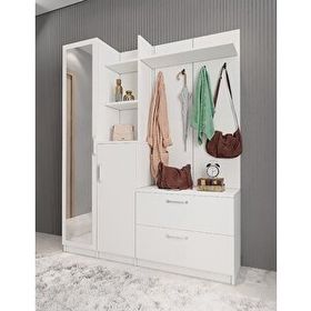 Zerka Concept Çizgi Beyaz 160 cm Portmanto