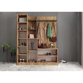 Zerka Concept Çizgi Çam Füme 140 cm Portmanto