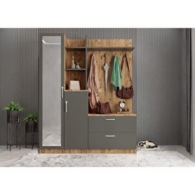 Zerka Concept Çizgi Çam Füme 140 cm Portmanto