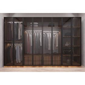 Zerka Concept Dante Reflekte Cam 8 Kapaklı Ceviz 320 cm Gardrop