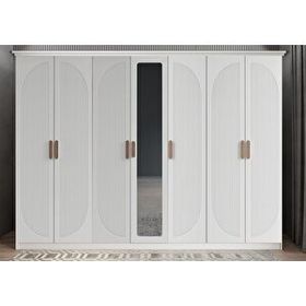 Zerka Concept Datça Membran 7 Kapaklı Beyaz 245 cm Gardrop
