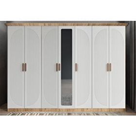 Zerka Concept Datça Membran 7 Kapaklı Çam Beyaz 245 cm Gardrop