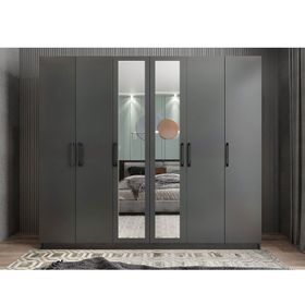 Zerka Concept Diana 6 Kapaklı Füme Dolap Gardırop