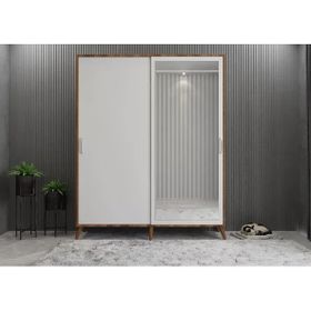 Zerka Concept İmaj Sürgülü Ceviz Beyaz 120 cm Portmanto