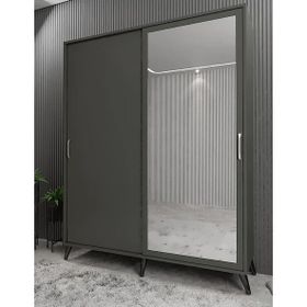 Zerka Concept İmaj Sürgülü Füme 160 cm Portmanto