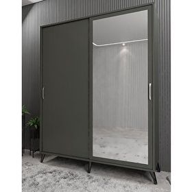 Zerka Concept İmaj Sürgülü Füme 160 cm Portmanto