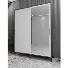 Zerka Concept İmaj Sürgülü Füme Beyaz 120 cm Portmanto