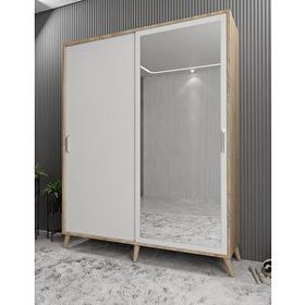 Zerka Concept İmaj Sürgülü Meşe Beyaz 120 cm Portmanto