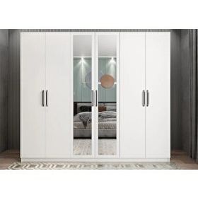Zerka Concept Kayra 6 Kapaklı Beyaz Gardırop Dolap