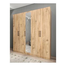Zerka Concept Kristal 5 Kapaklı Meşe Dolap Gardırop