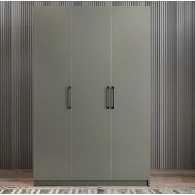 Zerka Concept Moma 3 Kapaklı Çekmeceli Füme Gardırop Dolap