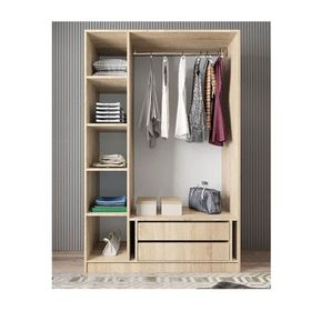 Zerka Concept Moma 3 Kapaklı Gizli Çekmeceli Meşe Gardırop Dolap