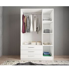Zerka Concept Parma 3 Kapaklı Beyaz Gardırop Dolap