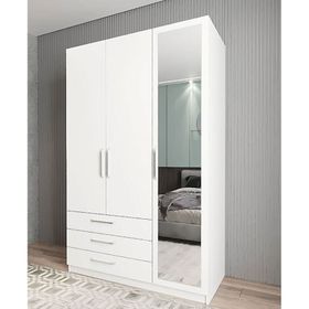 Zerka Concept Parma 3 Kapaklı Beyaz Gardırop Dolap