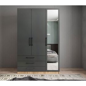 Zerka Concept Parma 3 Kapaklı Çam Füme Gardırop Dolap