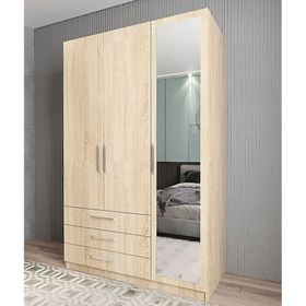 Zerka Concept Parma 3 Kapaklı Meşe Gardırop Dolap