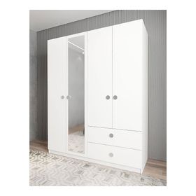 Zerka Concept Point 4 Kapaklı Beyaz Gardırop Dolap