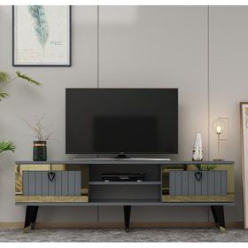 Zerka Concept Sandro Antrasit-Altın Tv Ünitesi