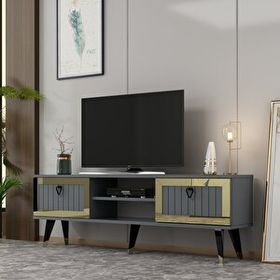 Zerka Concept Sandro Antrasit-Altın Tv Ünitesi