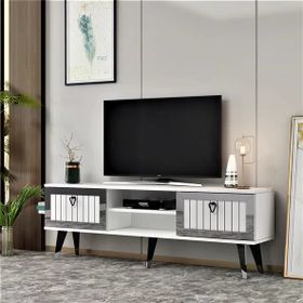 Zerka Concept Sandro Beyaz-Gümüş Tv Ünitesi