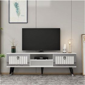 Zerka Concept Sandro Beyaz-Gümüş Tv Ünitesi