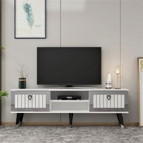 Zerka Concept Sandro Beyaz-Gümüş Tv Ünitesi