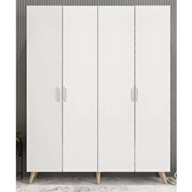 Zerka Concept Sedef Meşe Beyaz 180 cm Portmanto