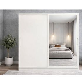 Zerka Concept Zen Sürgü Kapaklı Beyaz Dolap Gardırop