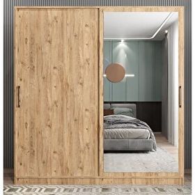 Zerka Concept Zen Sürgü Kapaklı Çam Dolap Gardırop