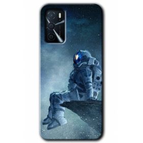 Zero Oppo A16 HD Desen Baskılı Astronot Yalnızlığı Cep Telefonu Kılıfı