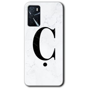 Zero Oppo A16 HD Desen Baskılı Beyaz Mermer Desenli Ç Harfi Cep Telefonu Kılıfı