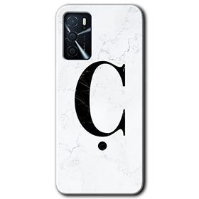 Zero Oppo A16 HD Desen Baskılı Beyaz Mermer Desenli Ç Harfi Cep Telefonu Kılıfı