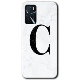Zero Oppo A16 HD Desen Baskılı Beyaz Mermer Desenli Ç Harfi Cep Telefonu Kılıfı