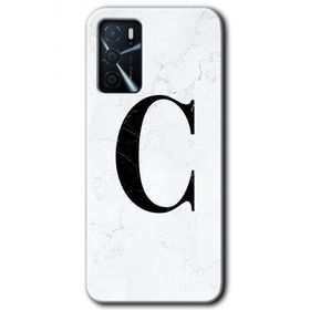Zero Oppo A16 HD Desen Baskılı Beyaz Mermer Desenli Ç Harfi Cep Telefonu Kılıfı