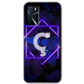 Zero Oppo A16 HD Desen Baskılı Dark Neon Yaprak C Harfi Cep Telefonu Kılıfı