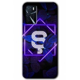 Zero Oppo A16 HD Desen Baskılı Dark Neon Yaprak S Harfi Cep Telefonu Kılıfı