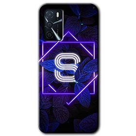 Zero Oppo A16 HD Desen Baskılı Dark Neon Yaprak S Harfi Cep Telefonu Kılıfı