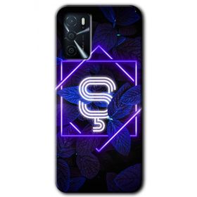 Zero Oppo A16 HD Desen Baskılı Dark Neon Yaprak S Harfi Cep Telefonu Kılıfı