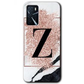 Zero Oppo A16 HD Desen Baskılı Pembe Mermer Desenli Z Harfi Cep Telefonu Kılıfı