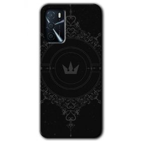 Zero Oppo A16 HD Desen Baskılı Siyah Mandala 1 Cep Telefonu Kılıfı