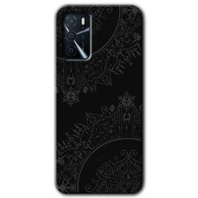 Zero Oppo A16 HD Desen Baskılı Siyah Mandala Cep Telefonu Kılıfı