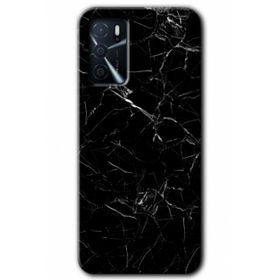 Zero Oppo A16 HD Desen Baskılı Siyah Mermer Cep Telefonu Kılıfı