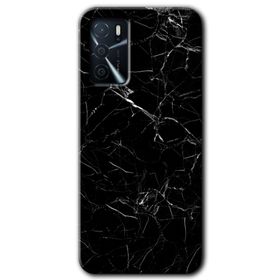 Zero Oppo A16 HD Desen Baskılı Siyah Mermer Cep Telefonu Kılıfı
