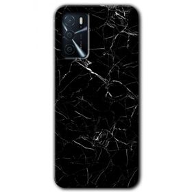 Zero Oppo A16 HD Desen Baskılı Siyah Mermer Cep Telefonu Kılıfı