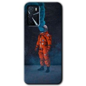 Zero Oppo A16 HD Desen Baskılı Smoke Astronot Cep Telefonu Kılıfı