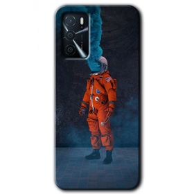 Zero Oppo A16 HD Desen Baskılı Smoke Astronot Cep Telefonu Kılıfı