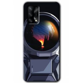 Zero Oppo A54 HD Desen Baskılı Astronot Cep Telefonu Kılıfı