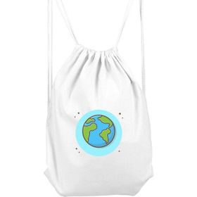 Zeron Tasarım BLL2138 Beyaz Dünya Unisex Spor Çantası