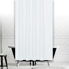 Zethome 0010 Jackline Çift Kanat Beyaz Banyo Perdesi